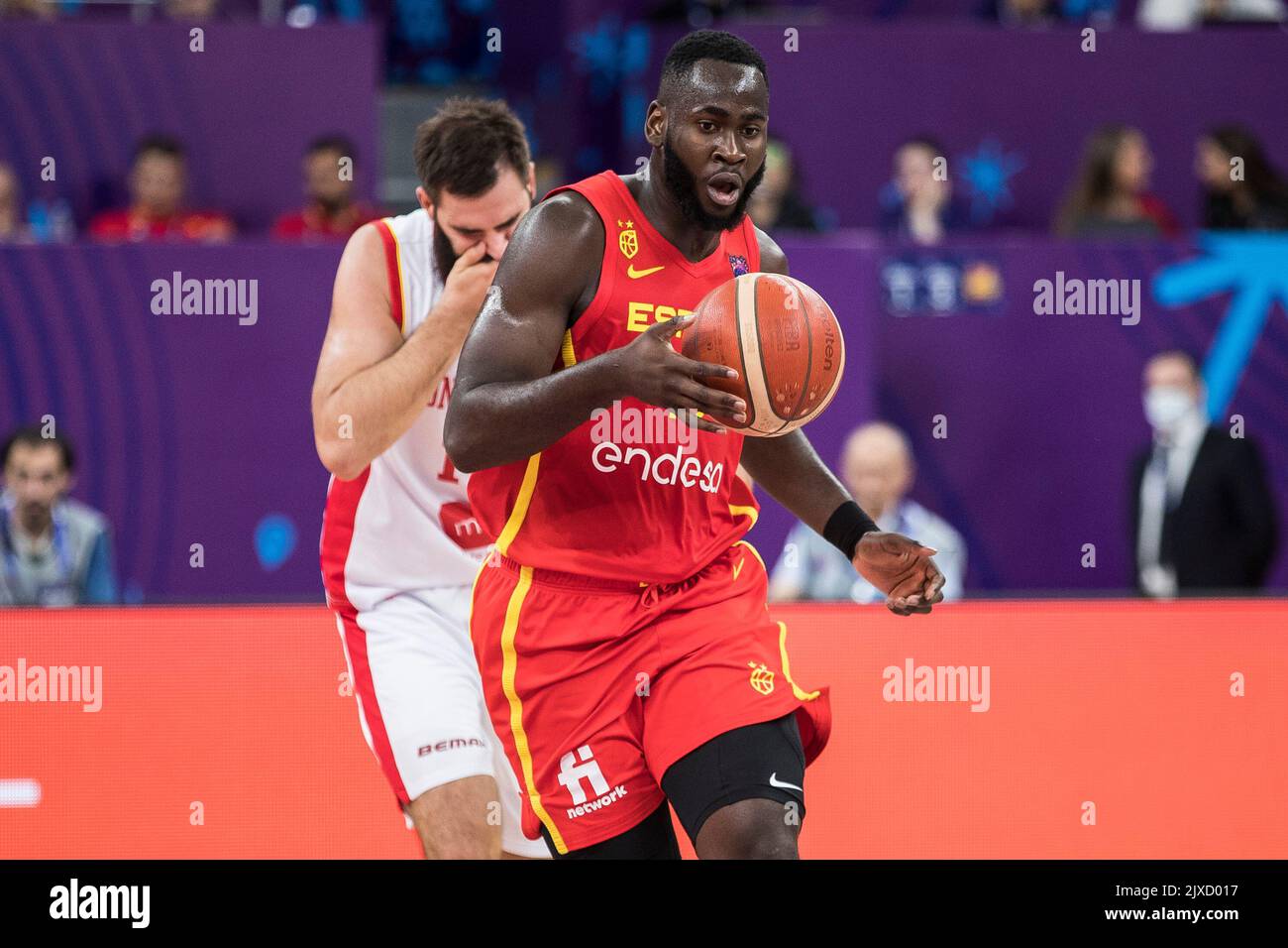 Tbilisi, Georgia, 6th September 2022. Usman Garuba of Spain in action during the FIBA EuroBasket 2022 group A match between Montenegro and Spain at Tbilisi Arena in Tbilisi, Georgia. September 6, 2022. Credit: Nikola Krstic/Alamy Stock Photo