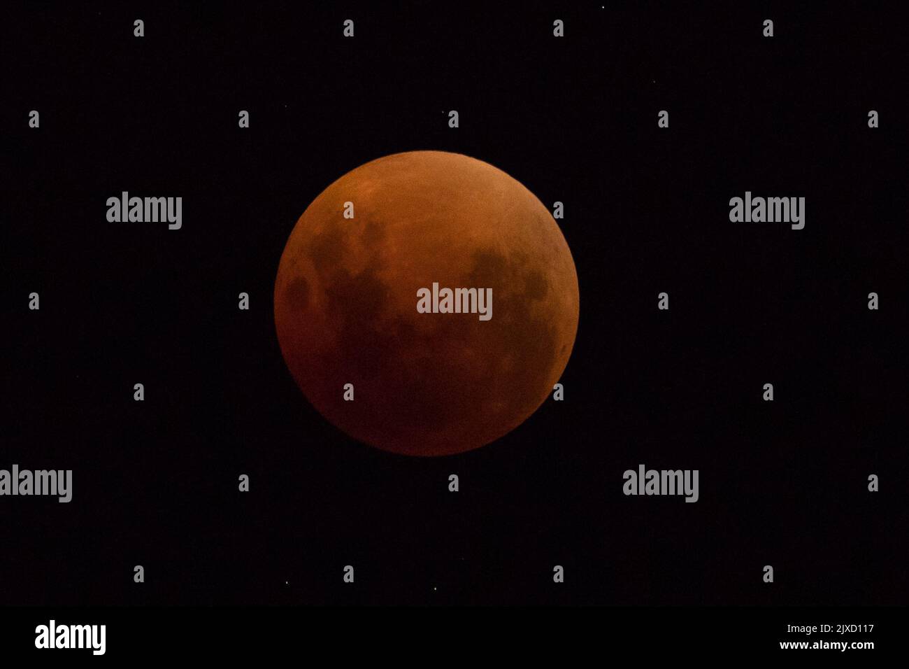 A super blue blood moon in seen over Perth in Western Australia on ...