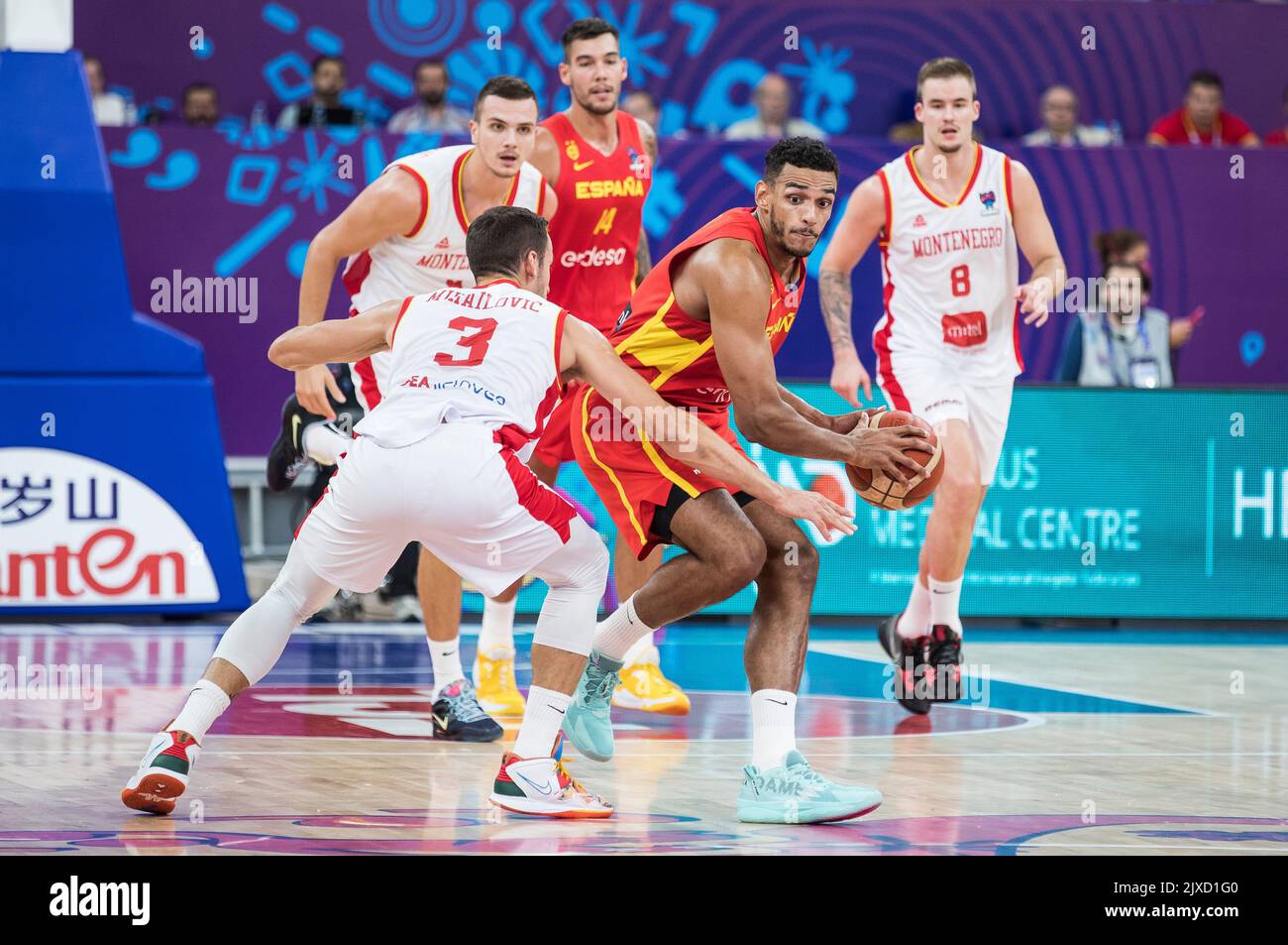 Tbilisi, Georgia, 6th September 2022. Sebastian Saiz of Spain in action during the FIBA EuroBasket 2022 group A match between Montenegro and Spain at Tbilisi Arena in Tbilisi, Georgia. September 6, 2022. Credit: Nikola Krstic/Alamy Stock Photo