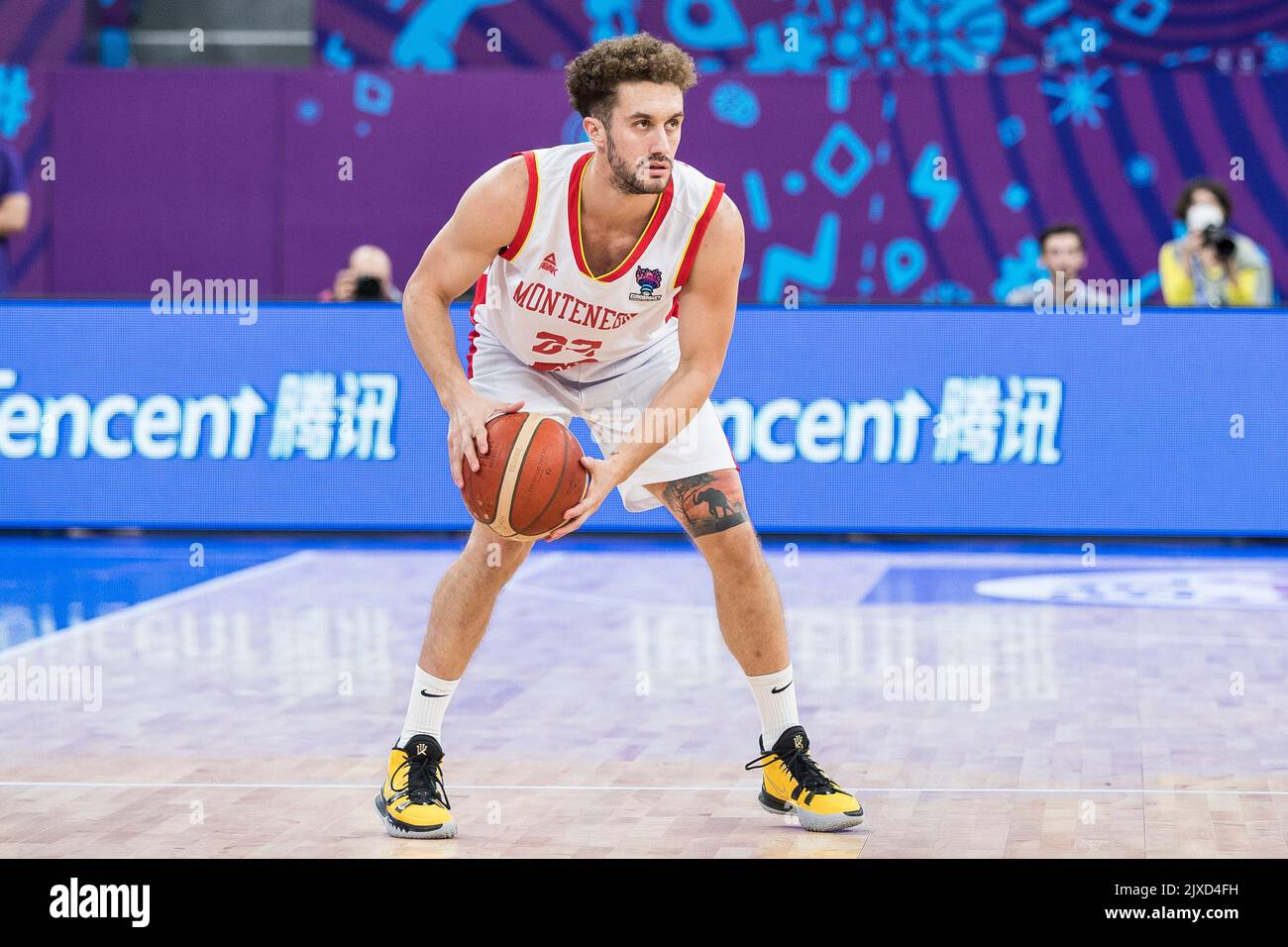 Tbilisi, Georgia, 6th September 2022. Igor Drobnjak of Montenegro in action during the FIBA EuroBasket 2022 group A match between Montenegro and Spain at Tbilisi Arena in Tbilisi, Georgia. September 6, 2022. Credit: Nikola Krstic/Alamy Stock Photo