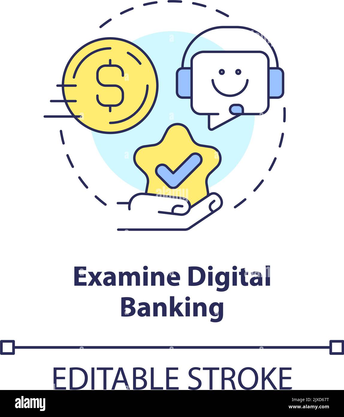 Examine digital banking concept icon Stock Vector Image & Art Alamy