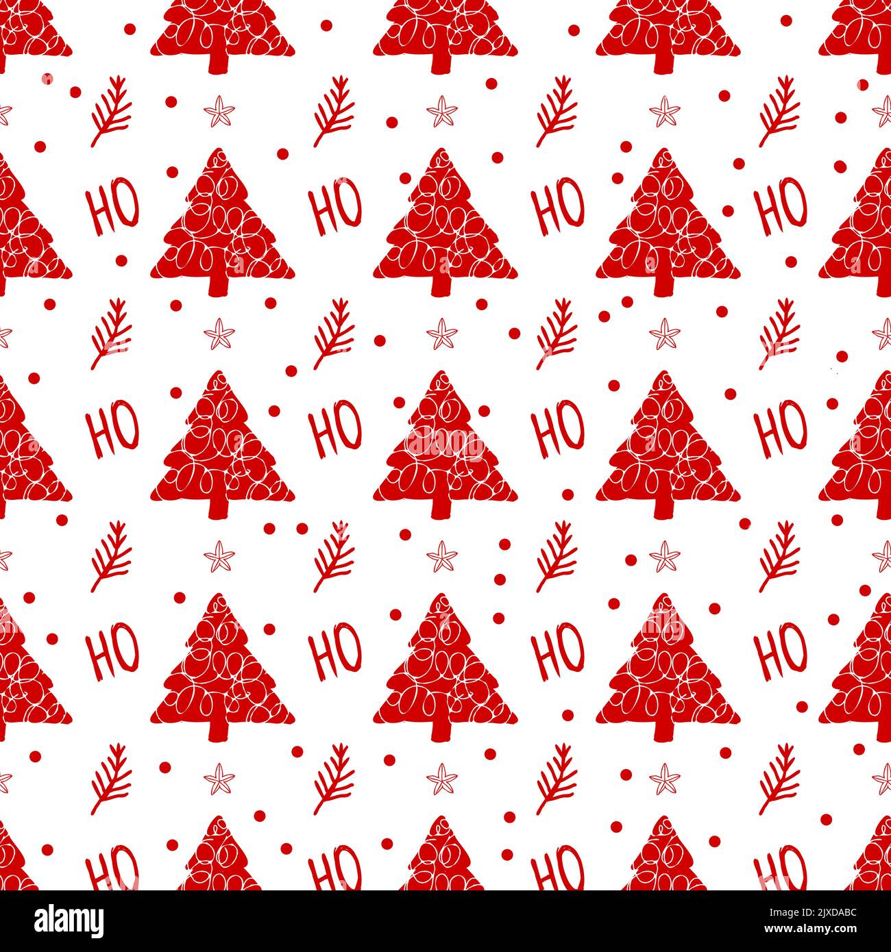 red christmas. Seamless modern pattern with Christmas symbols. Suitable ...