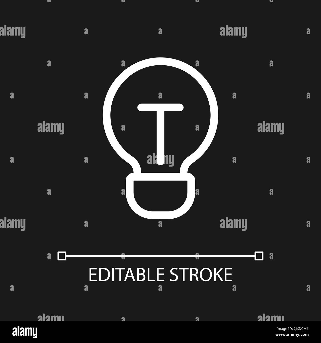 Light bulb pixel perfect white linear ui icon for dark theme Stock ...