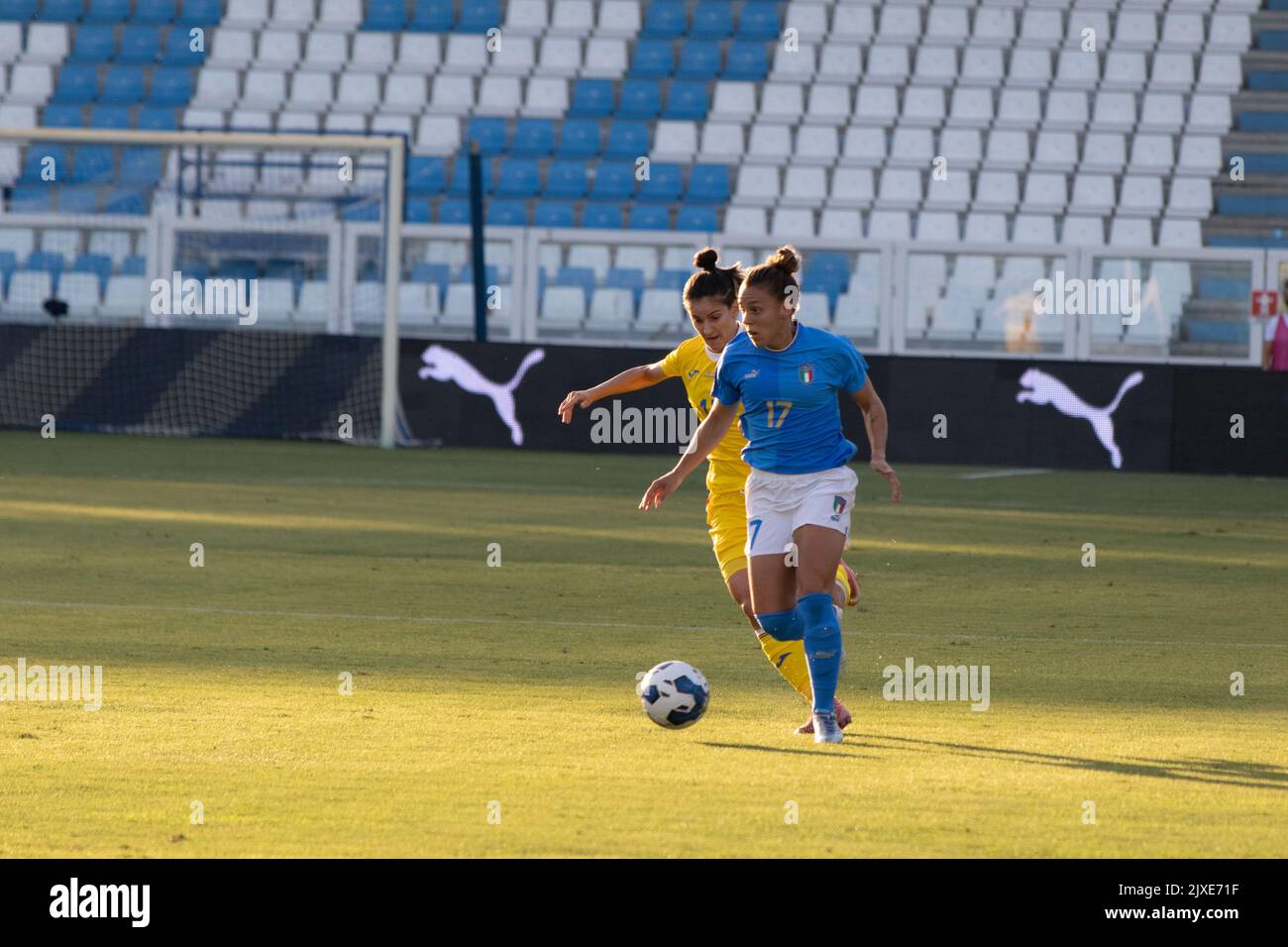 Ferrara, Italy vs Romania Womens World Cup Qualification Stock Photo