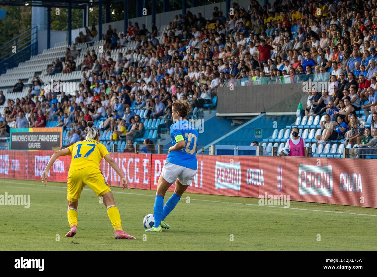 Ferrara, Italy vs Romania Womens World Cup Qualification Stock Photo
