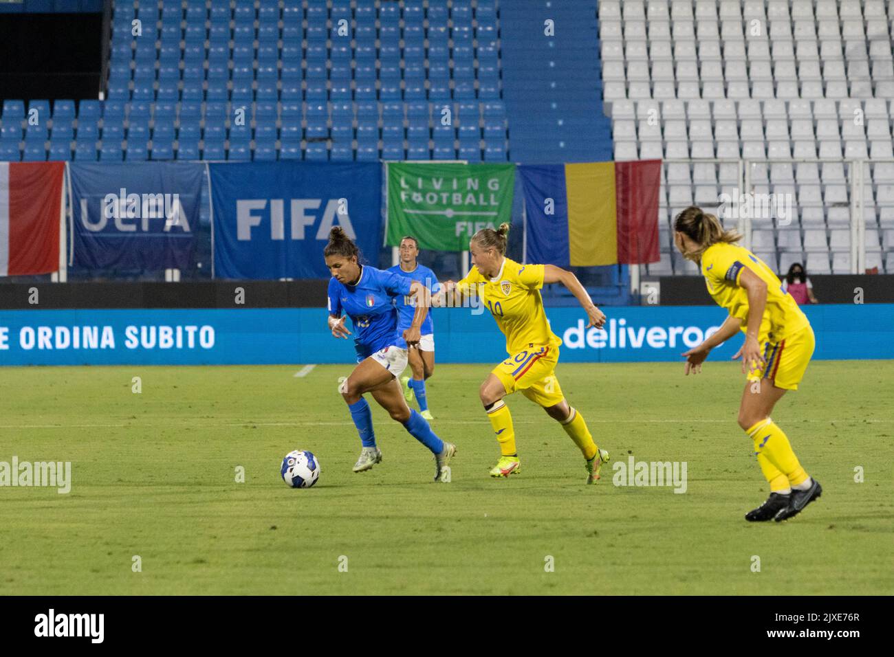 Ferrara, Italy vs Romania Womens World Cup Qualification Stock Photo