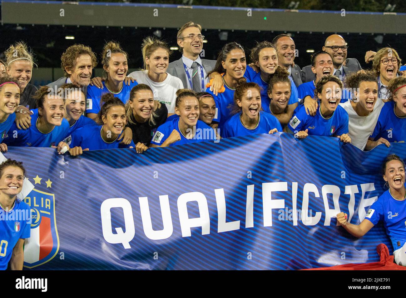 Ferrara, Team celebrates qualification to the next World Cup, Italy vs