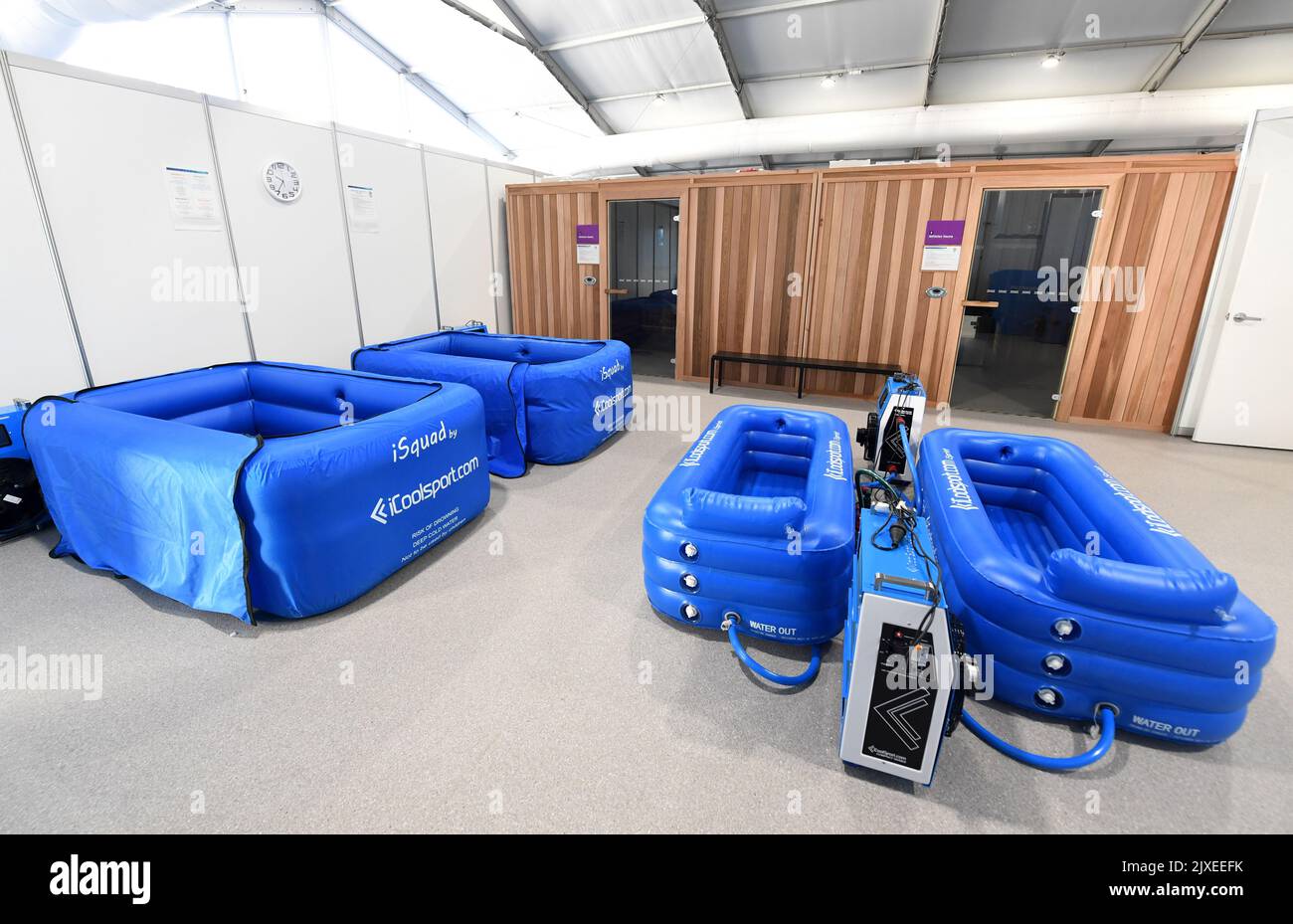 Ice baths and saunas are seen during a media tour of the Gold Coast