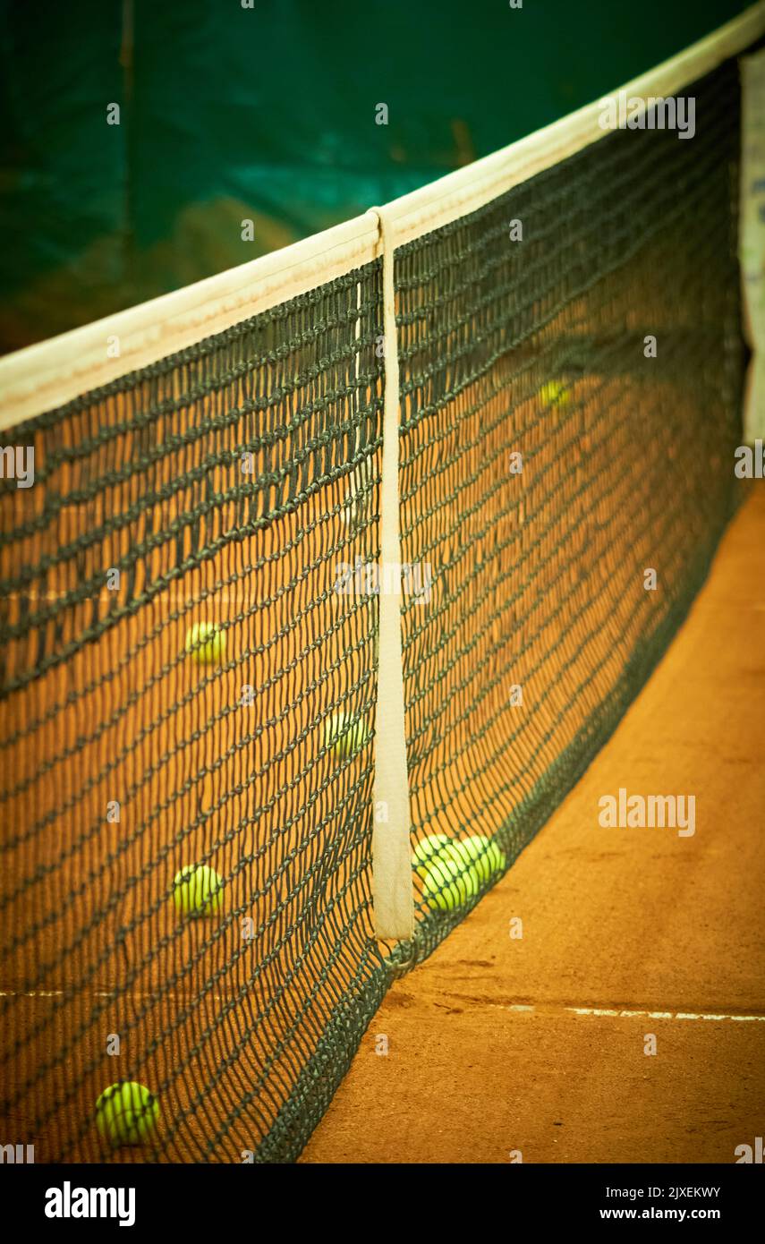 motion tennis ball over net Stock Photo Alamy