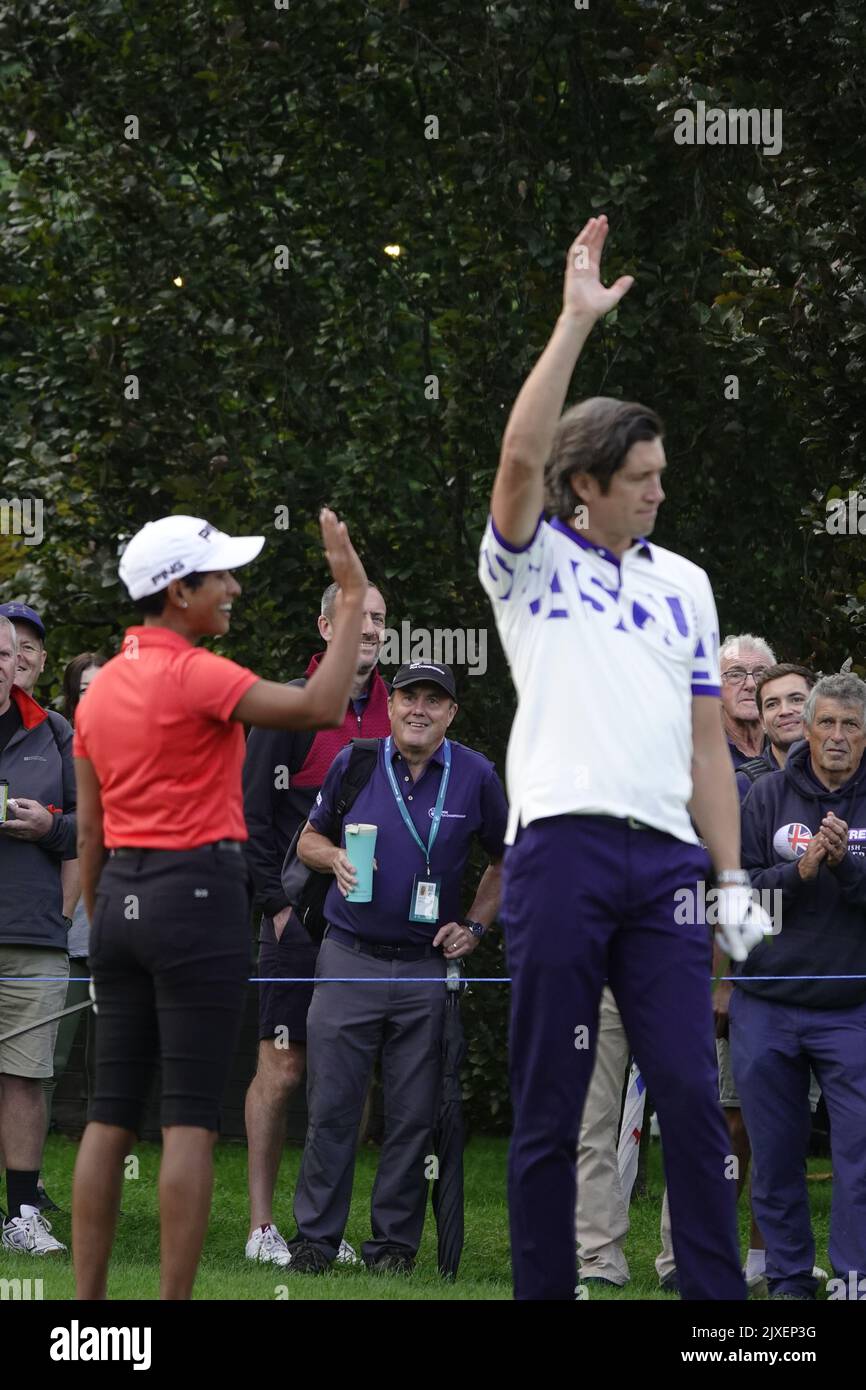 Wentworth Surrey UK 7th Sep 2022 Vernon Kay Salutes His Shot To wentworth-surrey-uk-7th-sep-2022-vernon-kay-salutes-his-shot-to