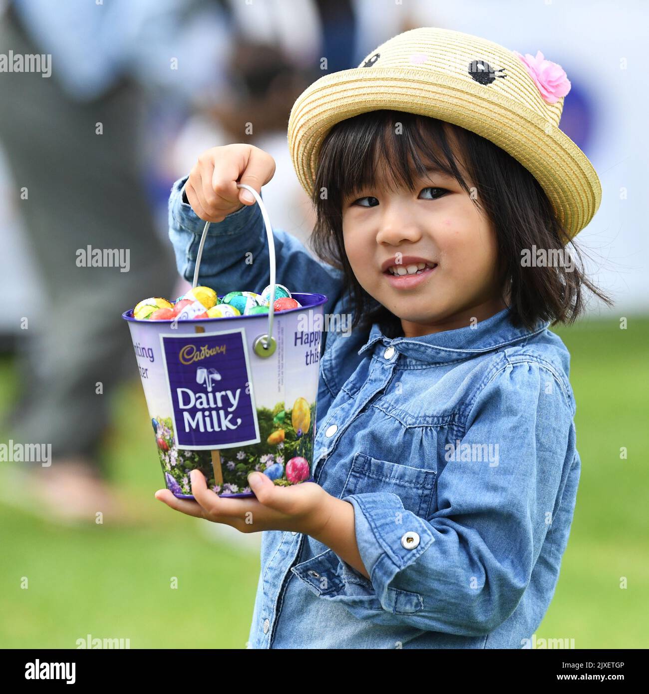 Participants are seen during the annual Cadbury Easter Egg Hunt and