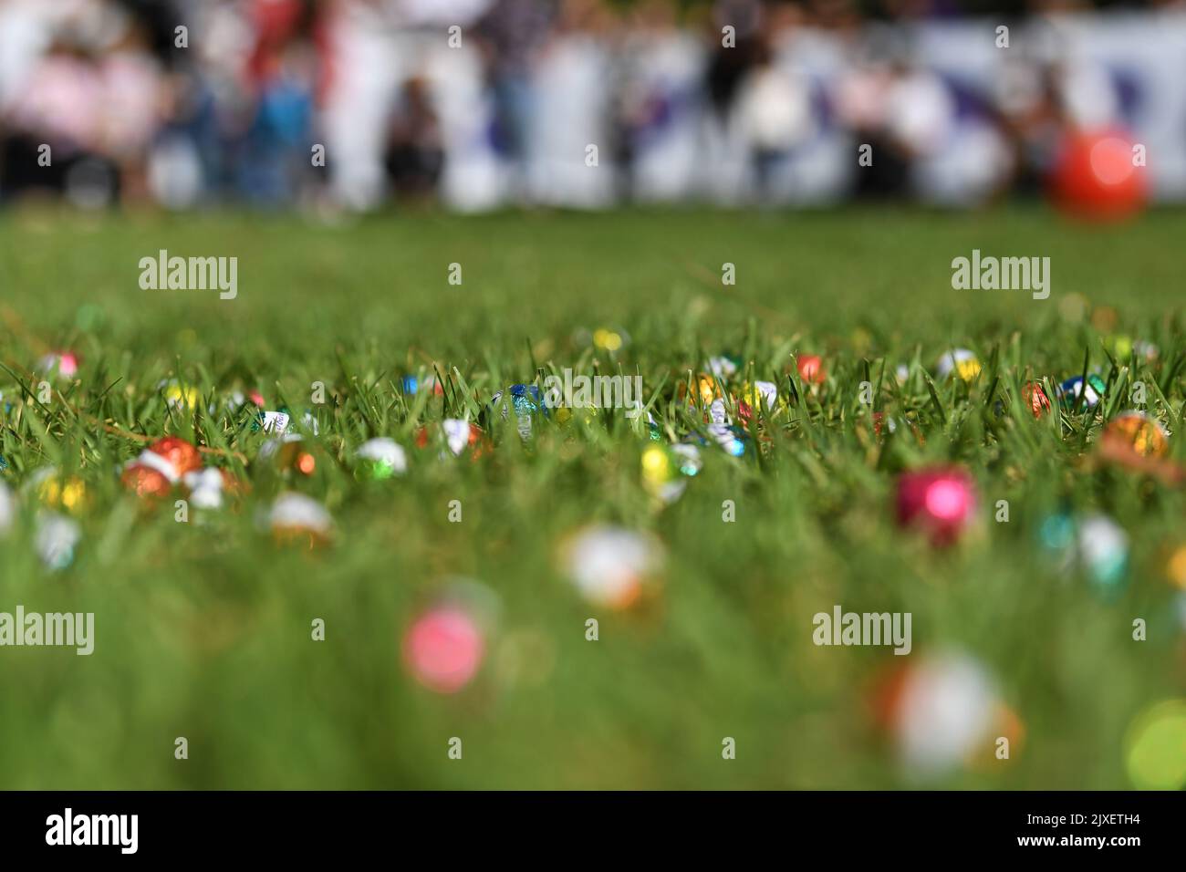 Chocolate eggs are seen at the annual Cadbury Easter Egg Hunt and