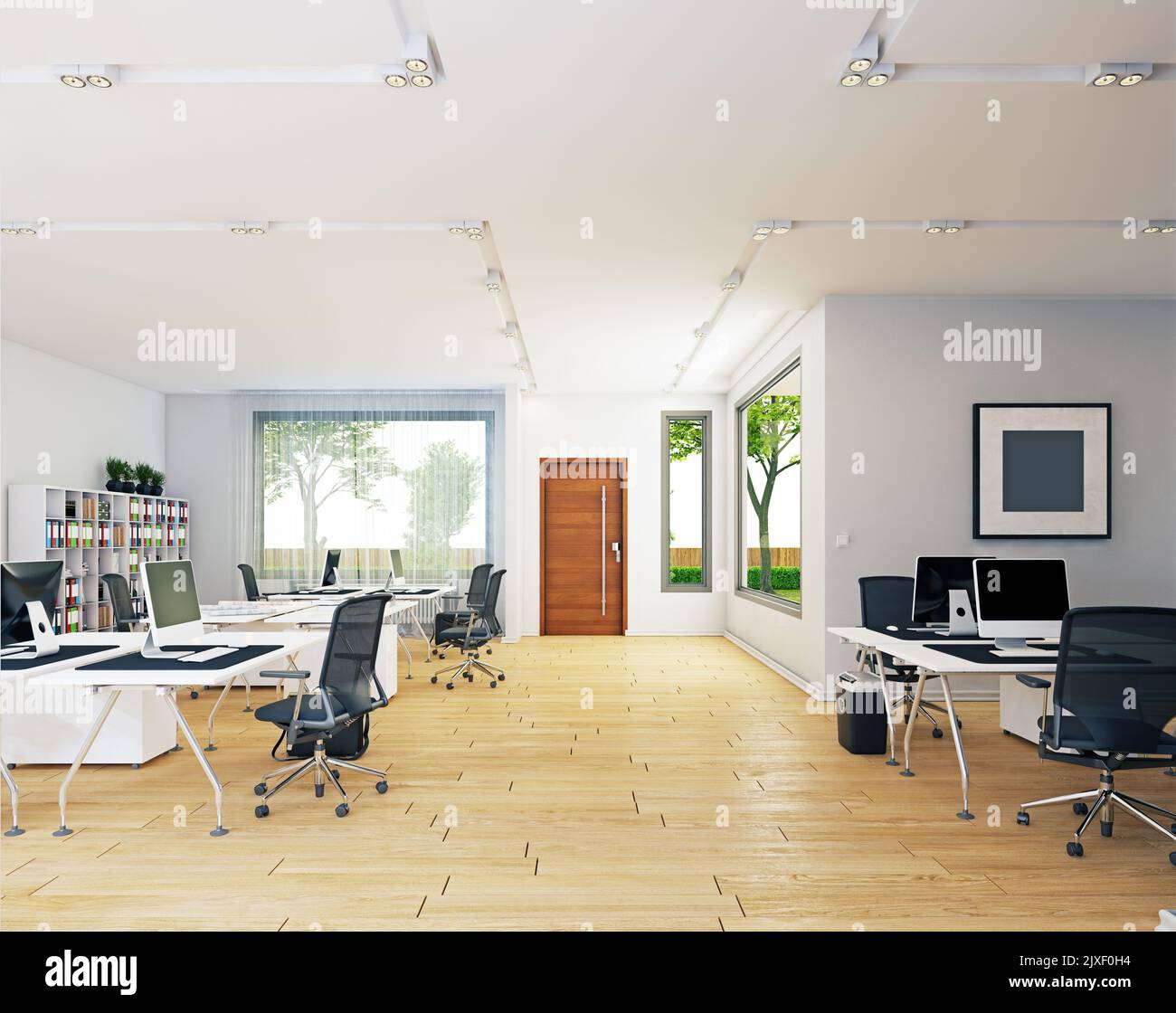 modern office interior (3d rendering design concept Stock Photo - Alamy