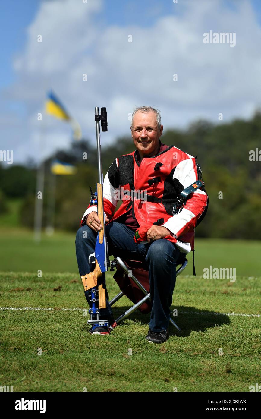 Robert (Bob) Pitcairn of Canada sits for photo at the Belmont shooting