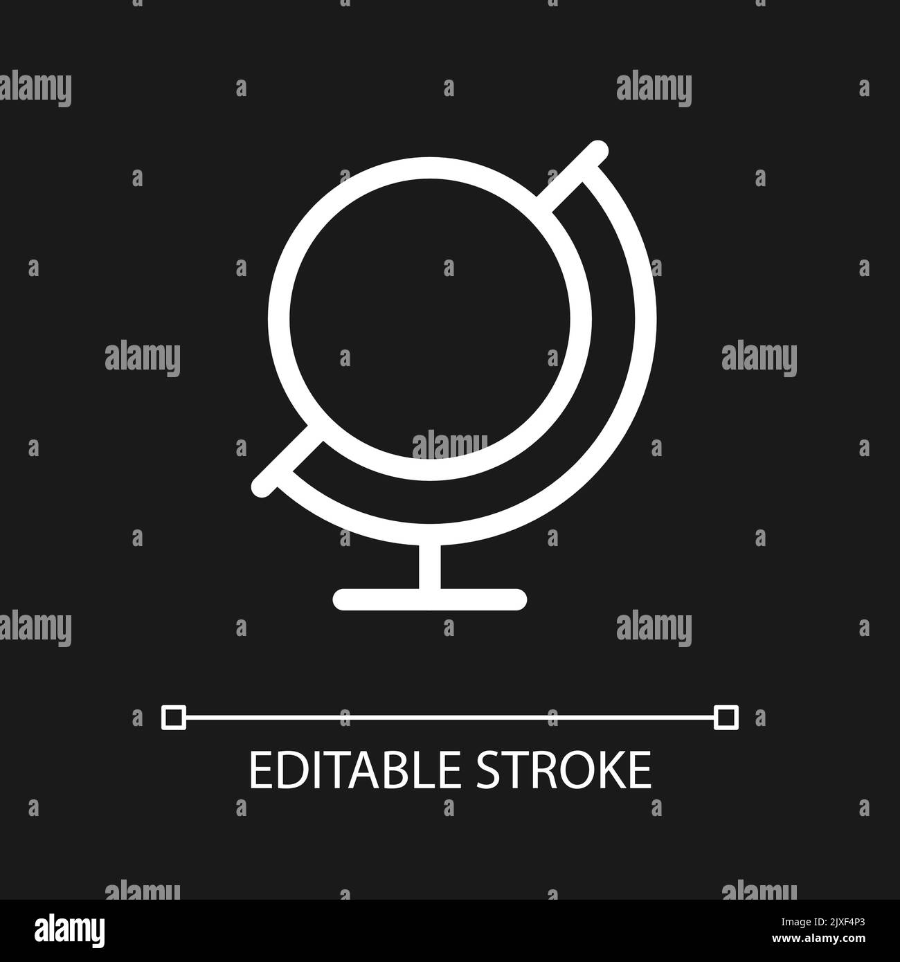 Earth ball globe pixel perfect white linear ui icon for dark theme ...