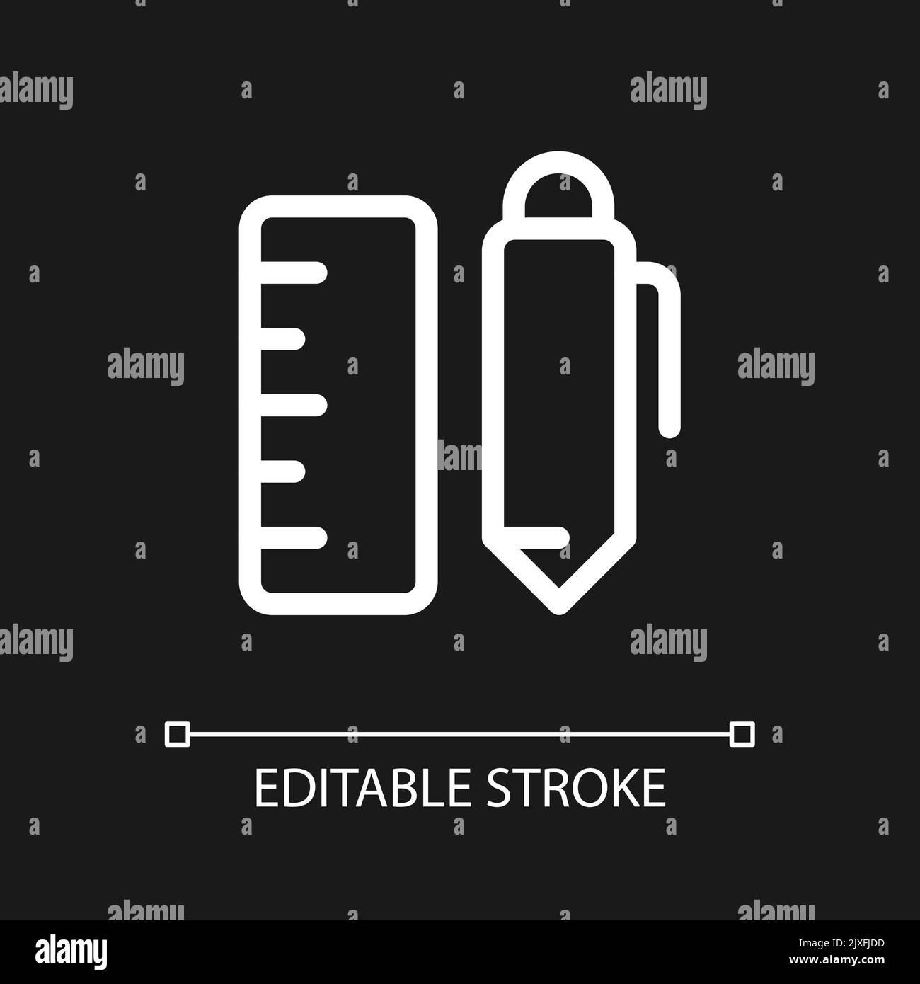 School stationery pixel perfect white linear ui icon for dark theme ...