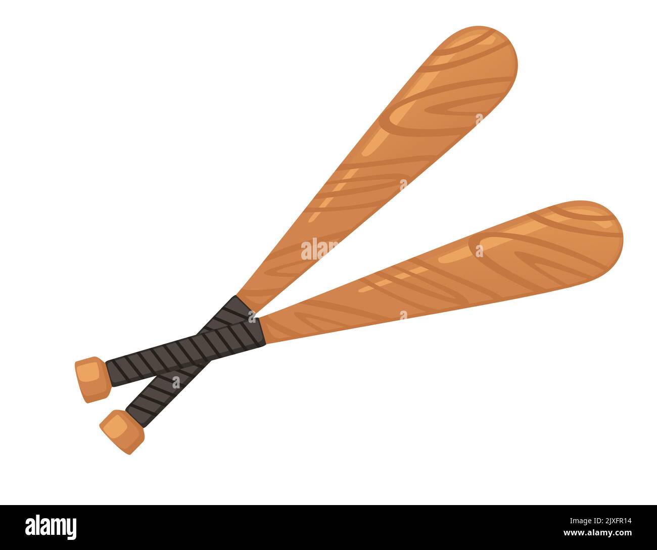 Wooden baseball bat vector illustration isolated on white background Stock Vector