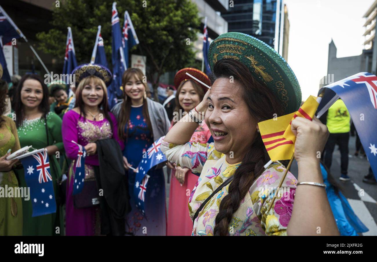 Veterans and families form up before the ANZAC Day march in Perth, Wednesday, April 25, 2018