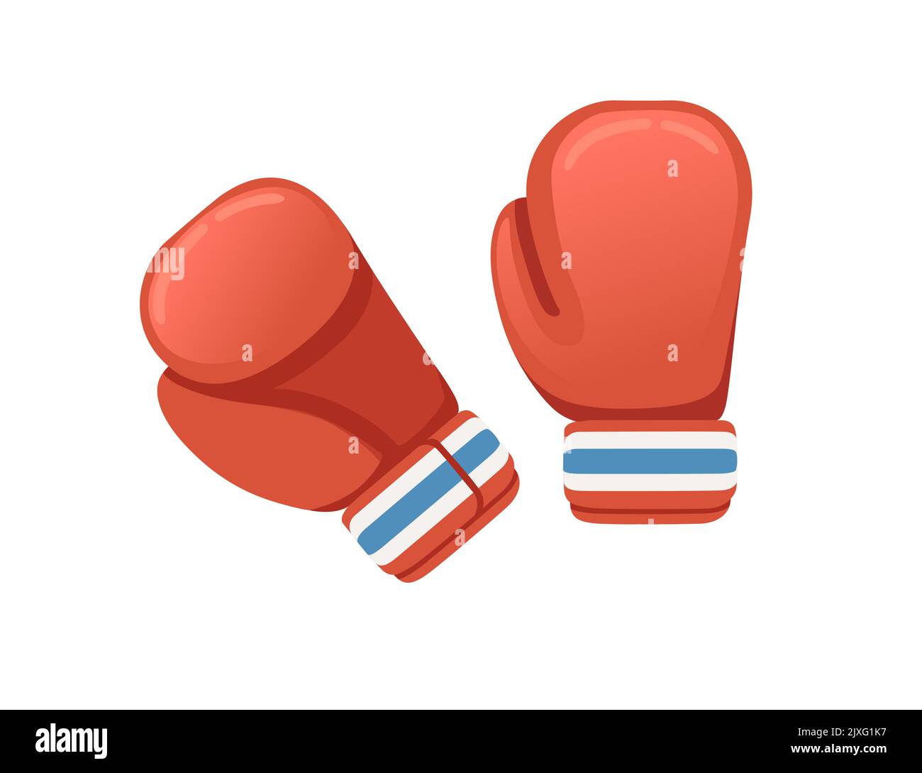 Red leather boxing gloves vector illustration isolated on white ...