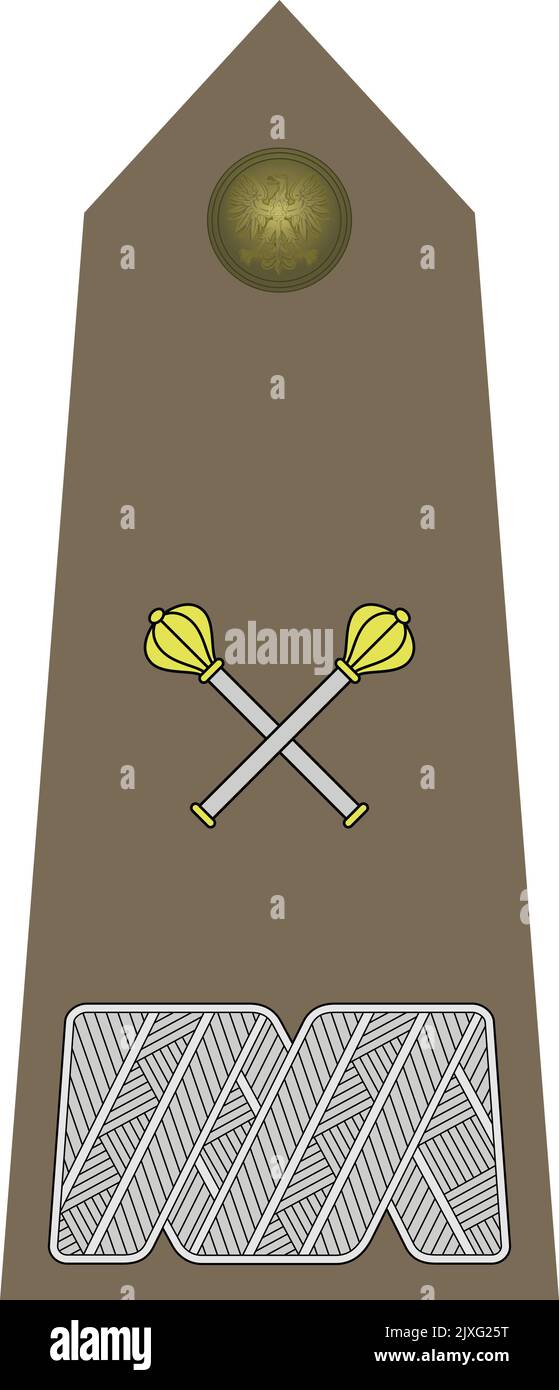 Shoulder pad NATO officer mark for the MARSZAŁEK POLSKI (MARSHAL OF POLAND) insignia rank in the Polish Land Forces Stock Vector