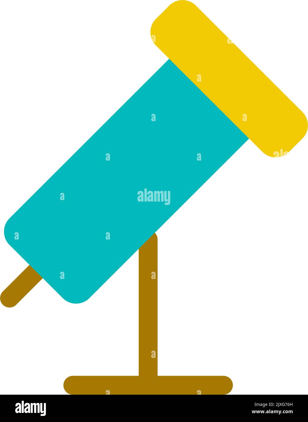 Telescope flat color ui icon Stock Vector