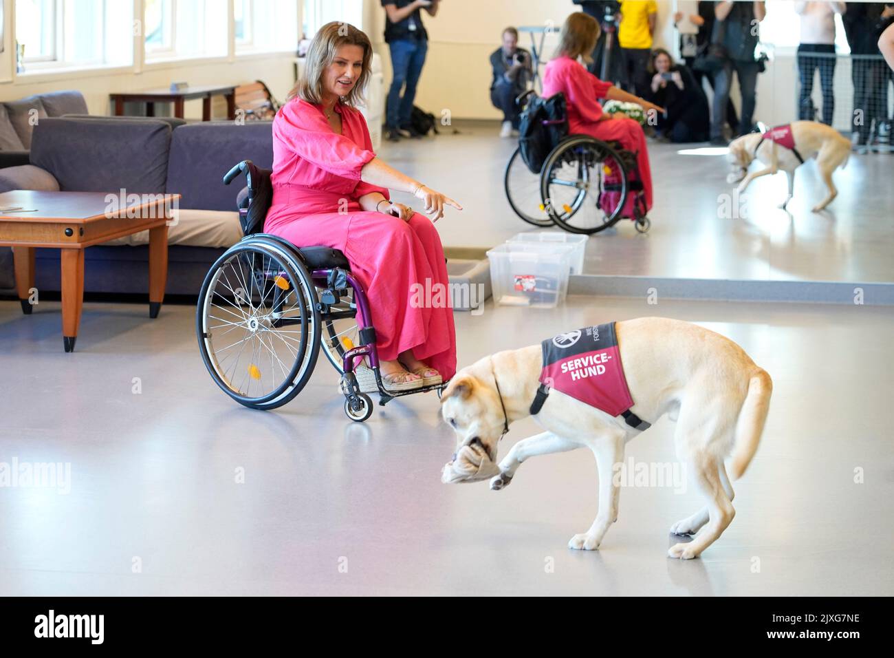 Ås 20220907.Princess Martha Louise officially opens the Veivisere Dog School under the auspices of the Norwegian Association of the Blind's guide dog facility at Aas Photo: Lise Aaserud / NTB Stock Photo