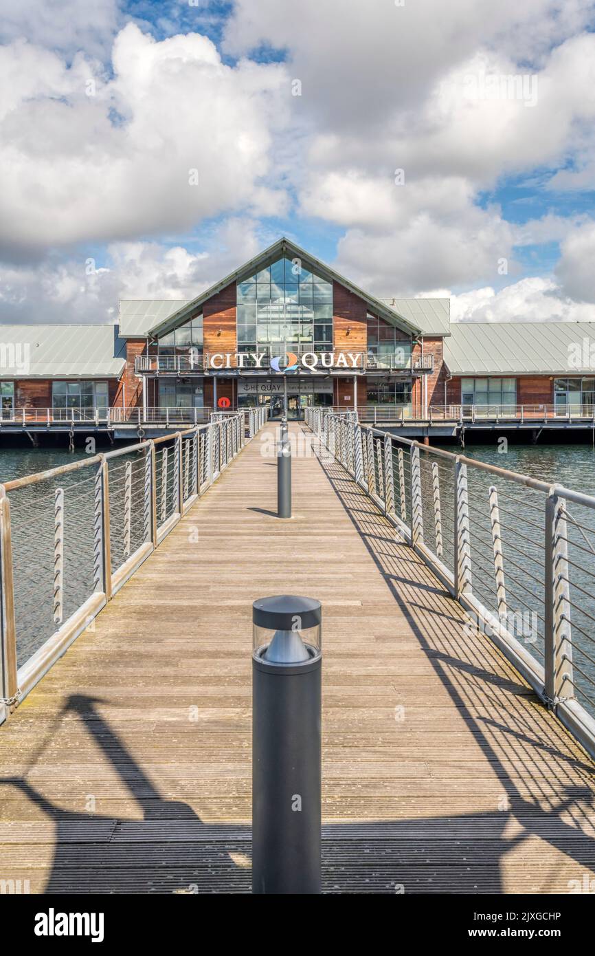 City Quay is a retail, leisure and hotel development around the former Victoria Quay in Dundee. Stock Photo