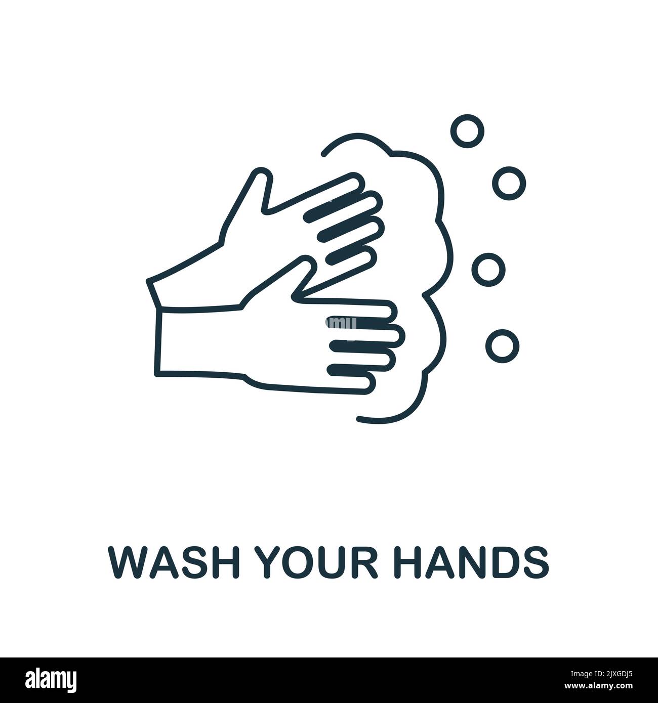 Wash Your Hands icon. Simple element from new normality collection. Filled monochrome Wash Your Hands icon for templates, infographics and banners Stock Vector