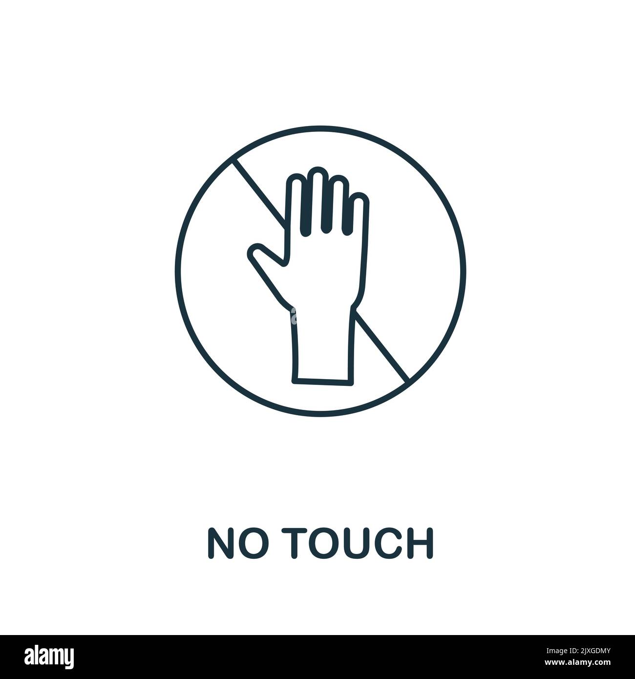 No Touch icon. Simple element from new normality collection. Filled monochrome No Touch icon for templates, infographics and banners Stock Vector