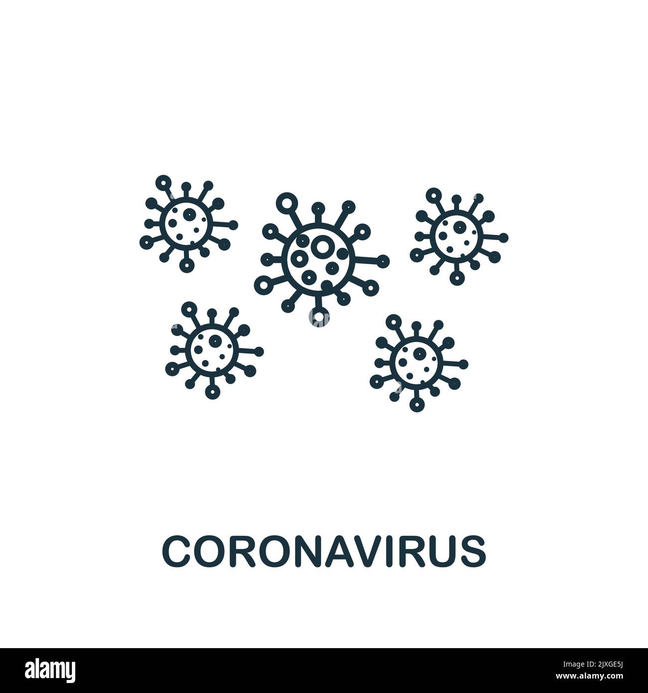 Coronavirus icon. Simple element from new normality collection. Filled monochrome Coronavirus icon for templates, infographics and banners Stock Vector