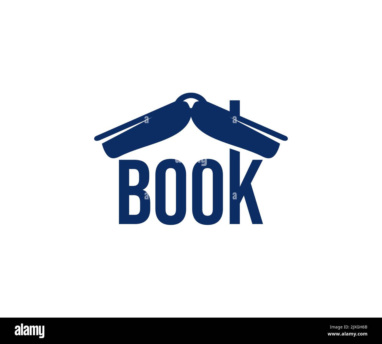 Book like a roof, bookshop and bookstore, logo design. Reading, education and training, vector design and illustration Stock Vector
