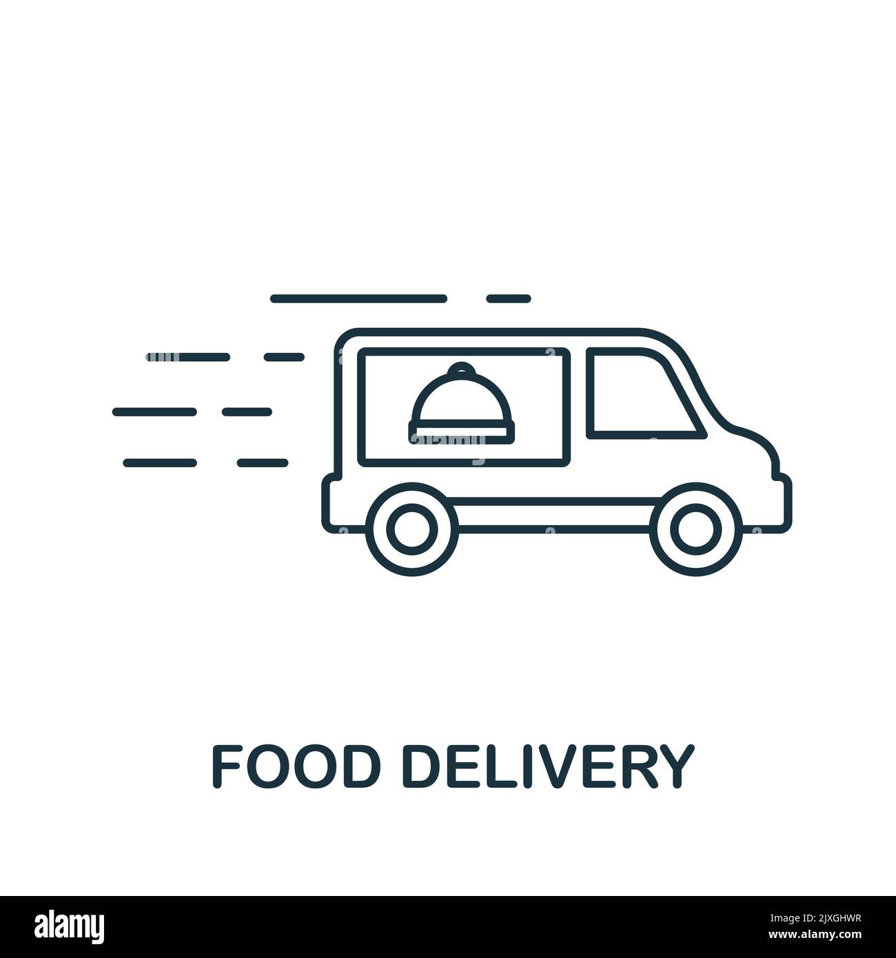 Food Delivery icon. Simple element from new normality collection. Filled monochrome Food Delivery icon for templates, infographics and banners Stock Vector