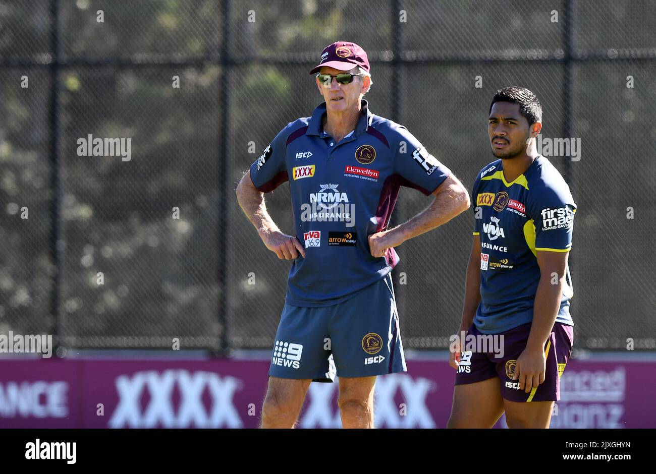 Brisbane Broncos coach Wayne (left) and player Anthony Milford