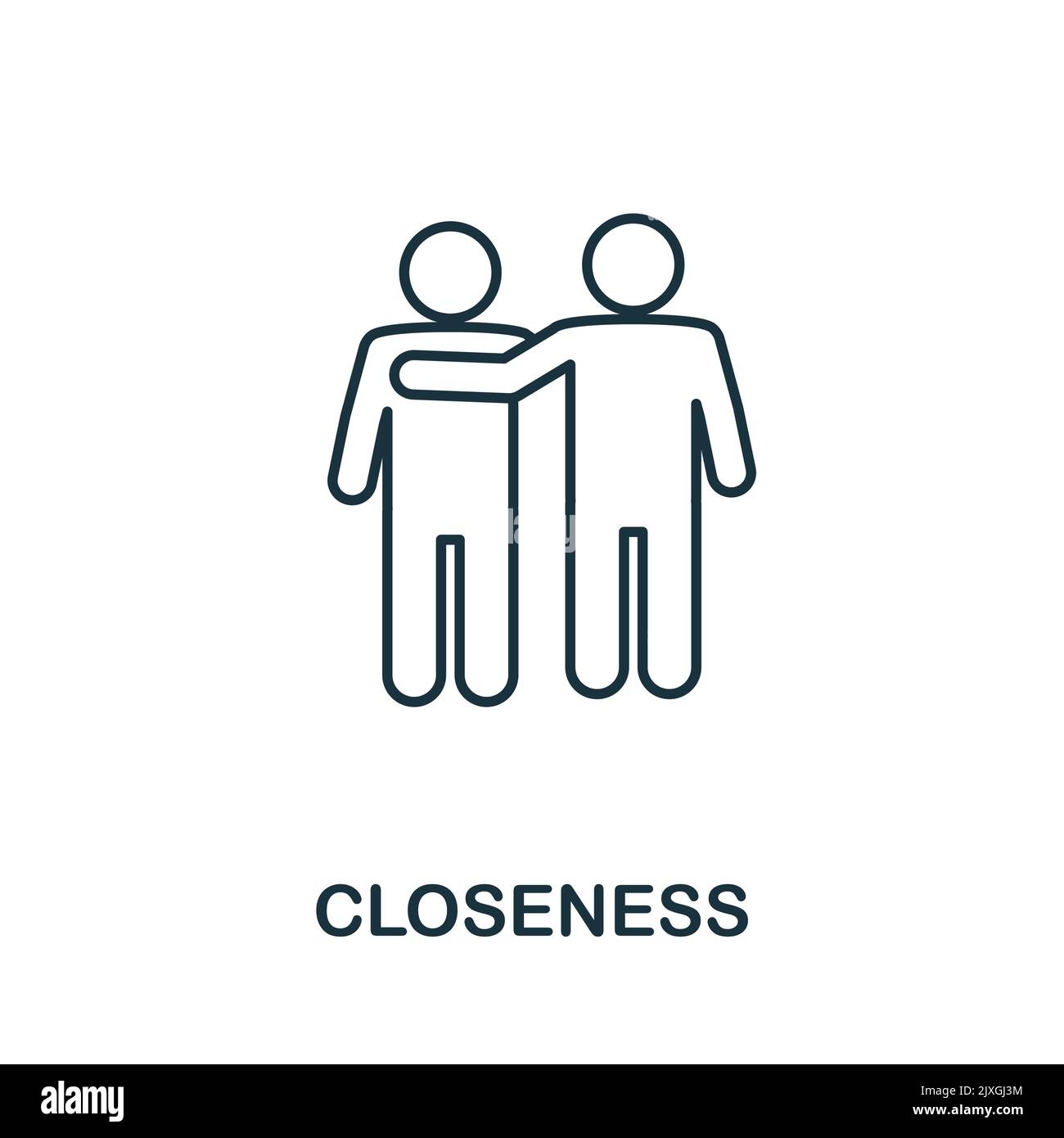 Closeness icon. Simple element from new normality collection. Filled monochrome Closeness icon for templates, infographics and banners Stock Vector