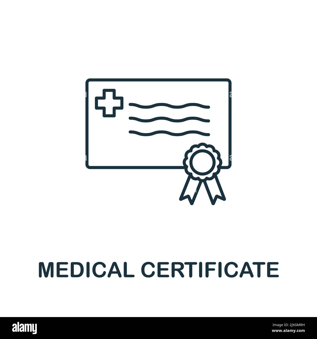 Medical Certificate icon. Simple element from new normality collection. Filled monochrome Medical Certificate icon for templates, infographics and Stock Vector