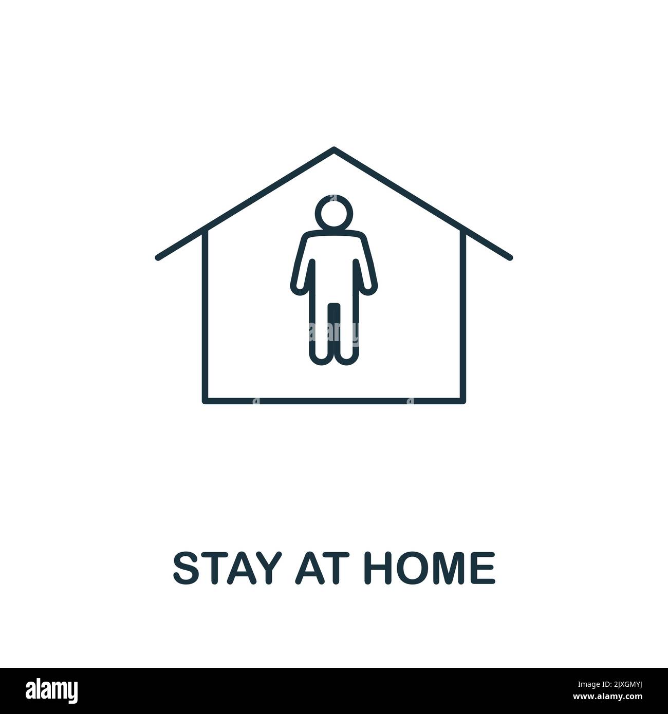 Stay At Home icon. Simple element from new normality collection. Filled monochrome Stay At Home icon for templates, infographics and banners Stock Vector