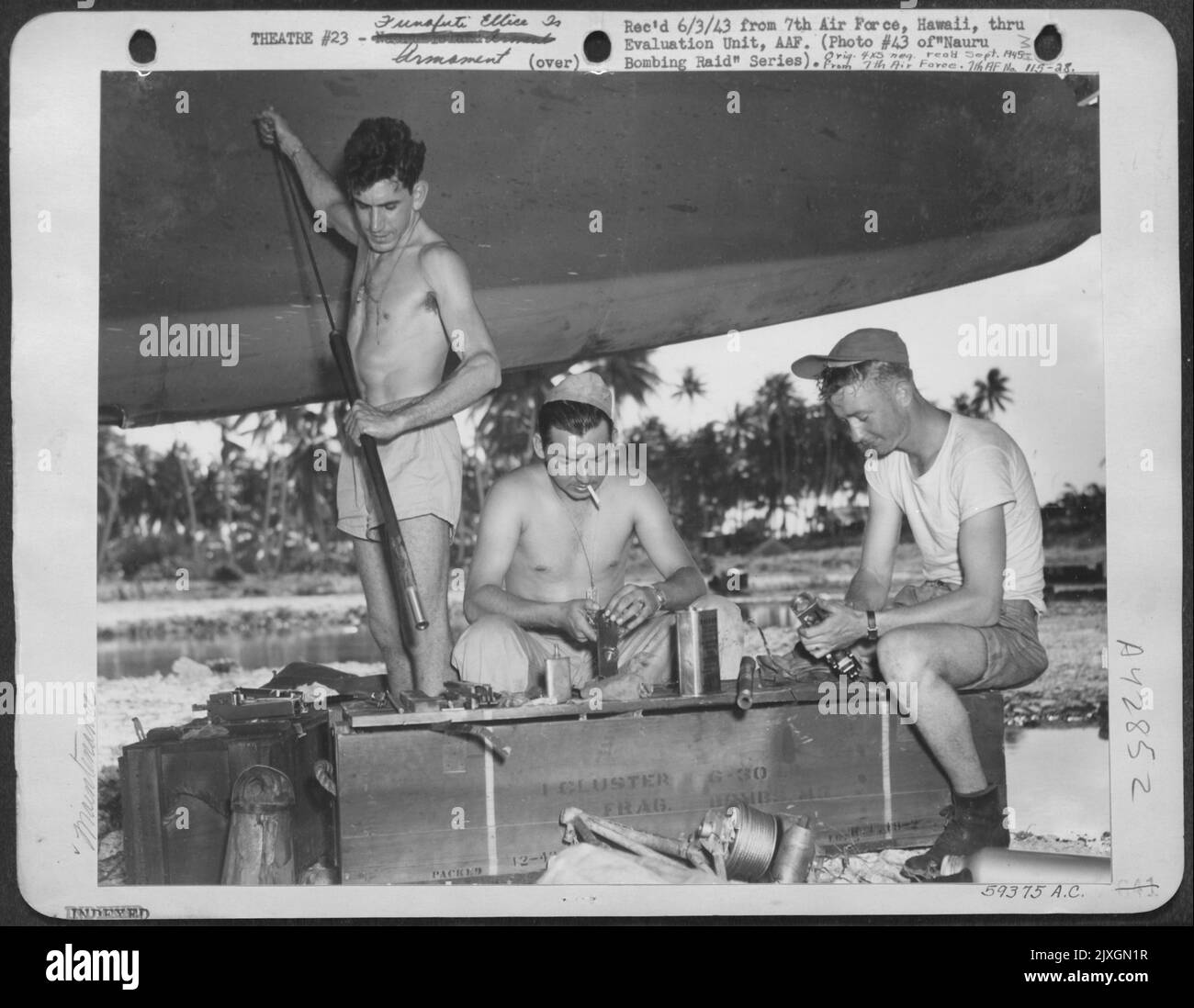 Gfunafuti, Ellice Islands. All Guns Were Carefully Cleaned And Oiled ...