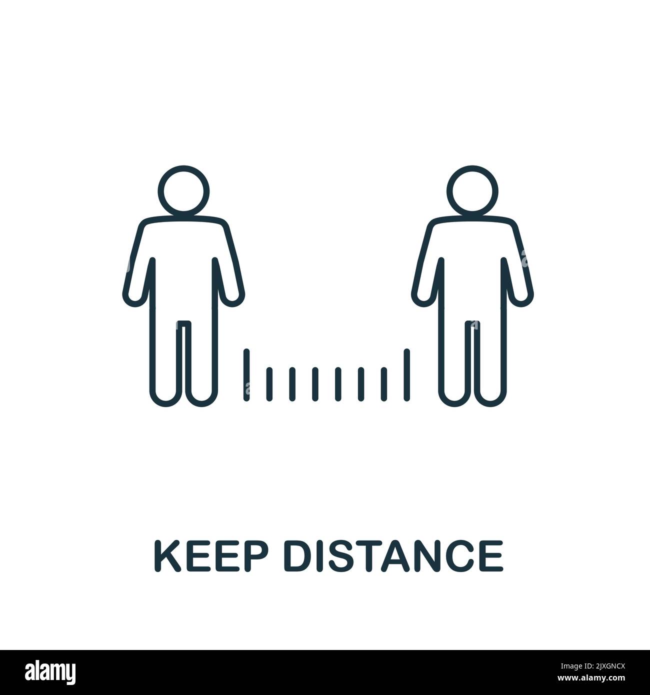 Keep Distance icon. Simple element from new normality collection. Filled monochrome Keep Distance icon for templates, infographics and banners Stock Vector