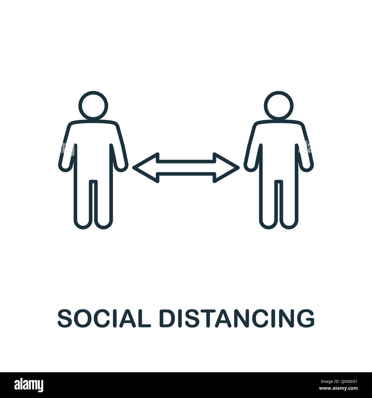 Social Distancing icon. Simple element from new normality collection. Filled monochrome Social Distancing icon for templates, infographics and banners Stock Vector