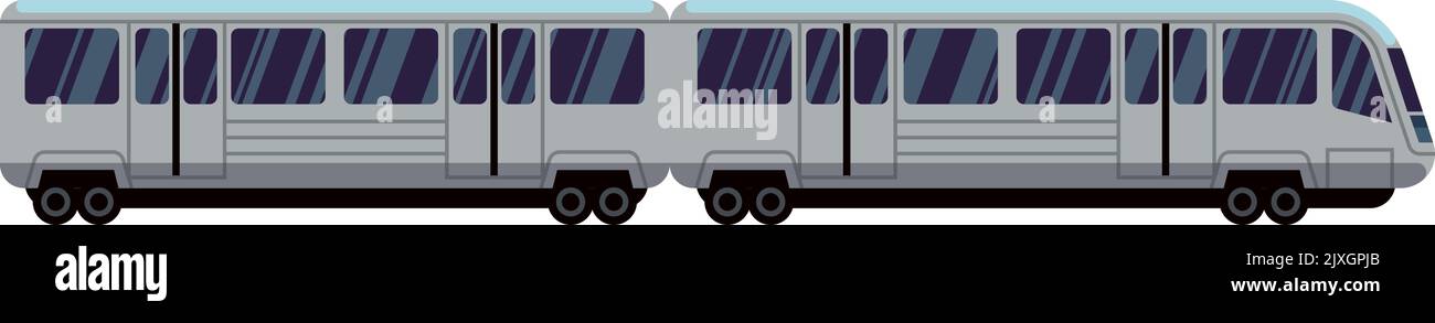 Train side view icon. Railway passenger transport Stock Vector