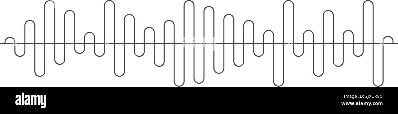 Audio wave line. Volume level record. Sound shape Stock Vector Image ...