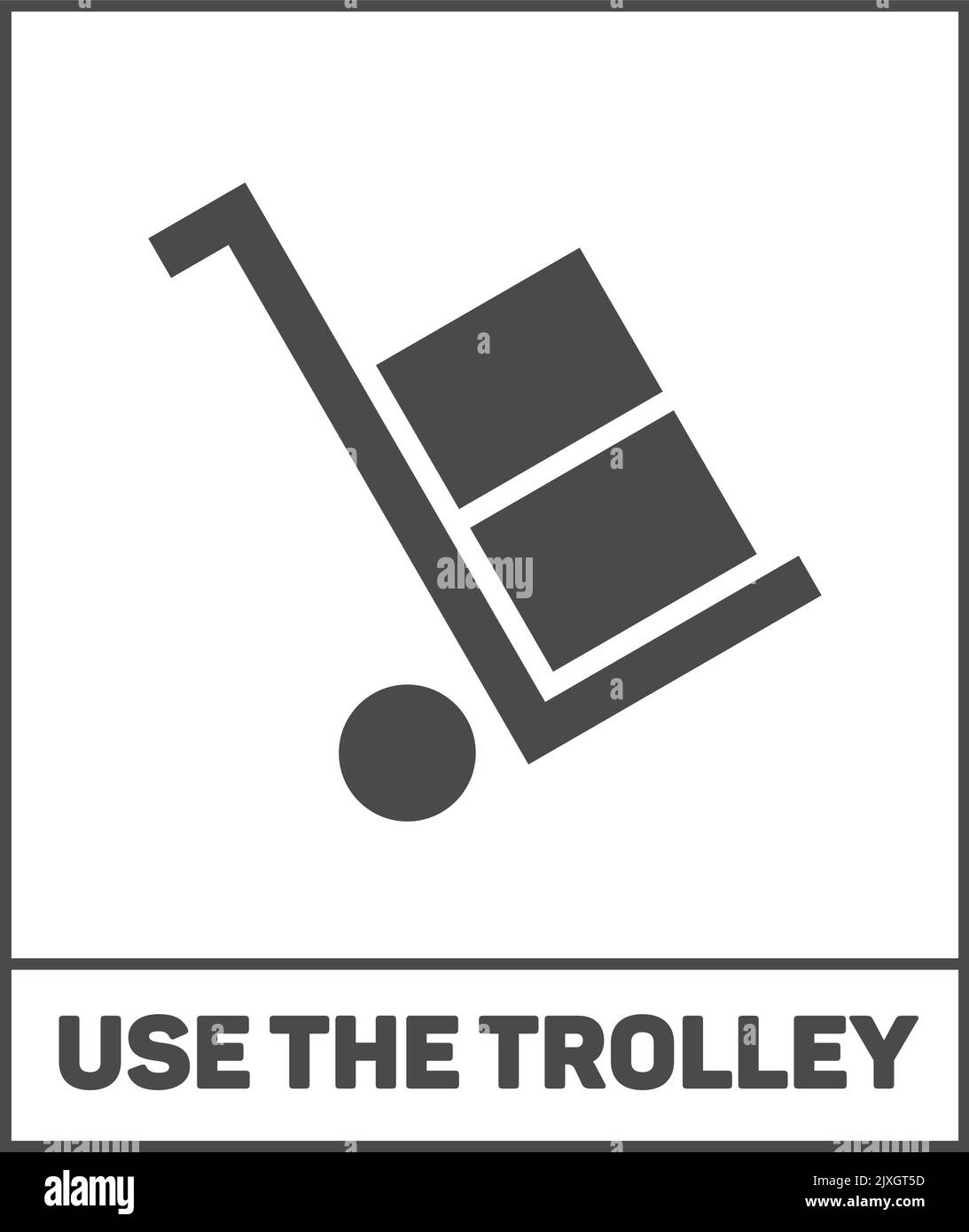 Use the trolley packaging sign. Shipping label Stock Vector