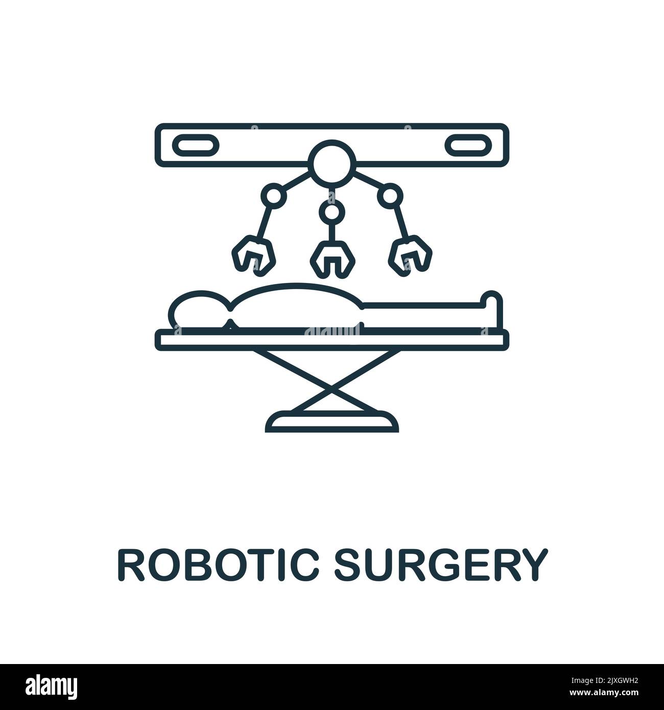 Robotic Surgery icon. Simple element from technology collection. Line Robotic Surgery icon for templates, infographics and banners Stock Vector