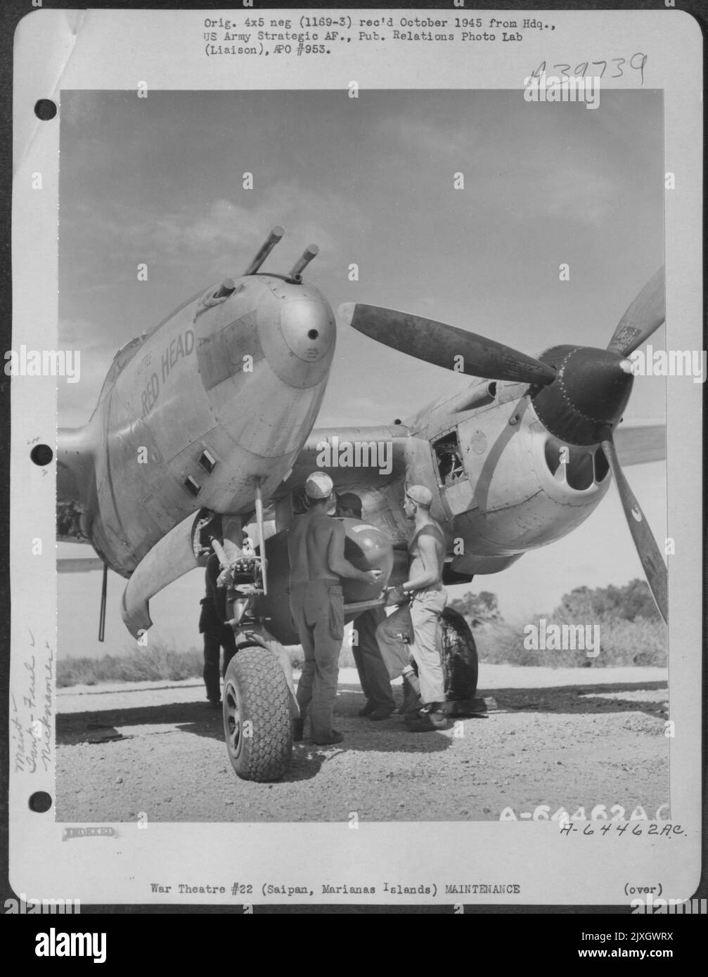 Ground Crew Personnel Load Wing Tank On The Lockheed P-38 'Little Red