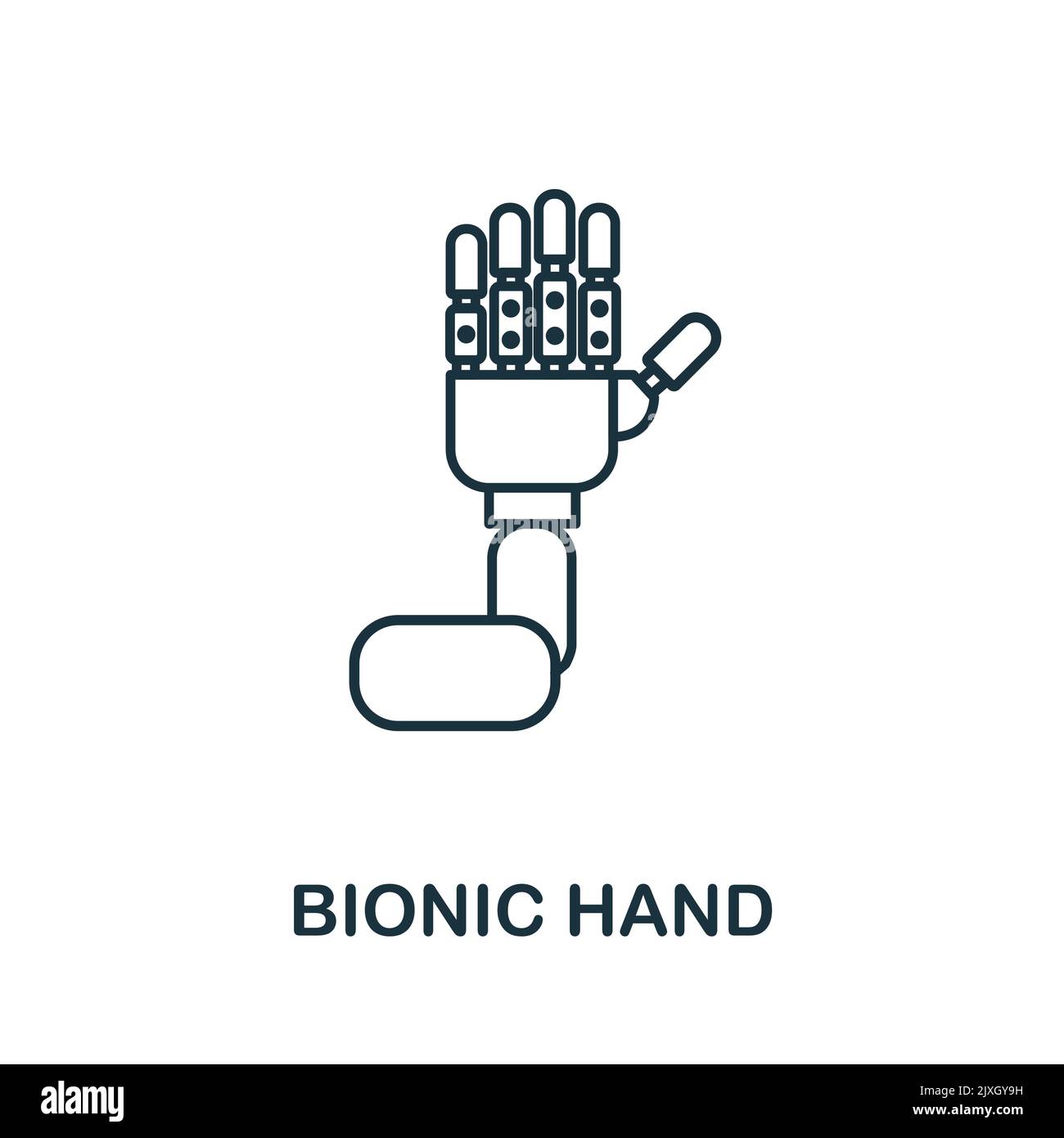 Bionic Hand icon. Simple element from technology collection. Line Bionic Hand icon for templates, infographics and banners Stock Vector