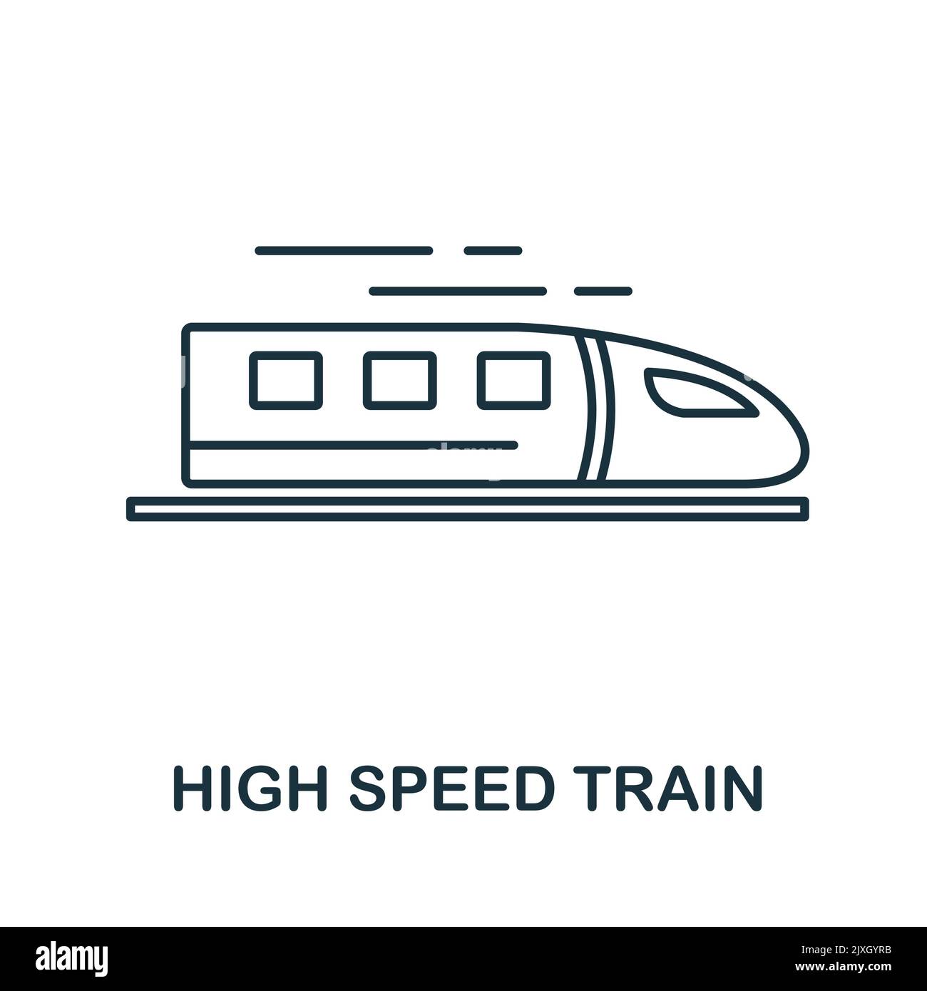 High Speed Train icon. Simple element from technology collection. Line High Speed Train icon for templates, infographics and banners Stock Vector