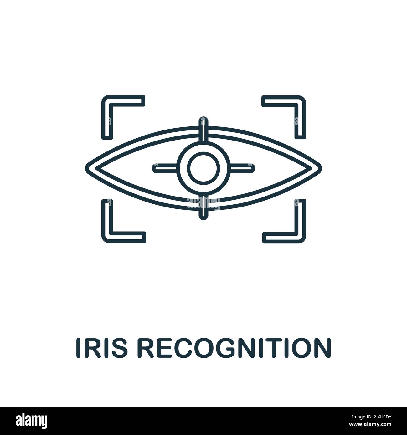 Iris Recognition icon. Simple element from technology collection. Line Iris Recognition icon for templates, infographics and banners Stock Vector