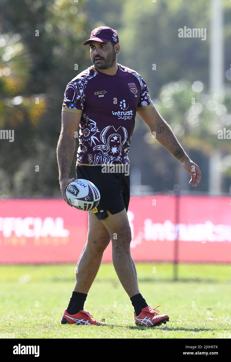 Greg Inglis looks on during the Queensland State of Origin team ...