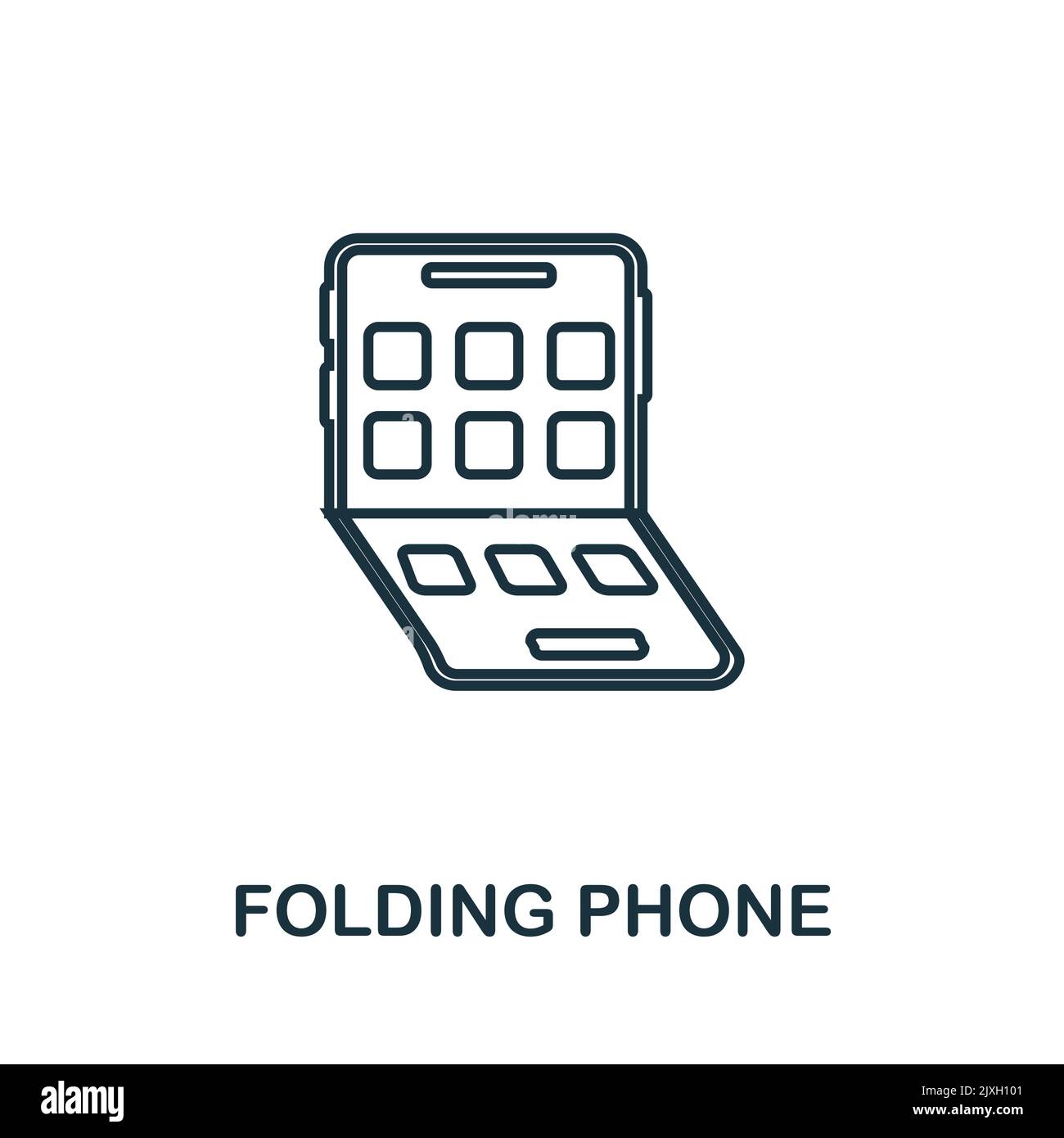 Folding Phone icon. Simple element from technology collection. Line Folding Phone icon for templates, infographics and banners Stock Vector