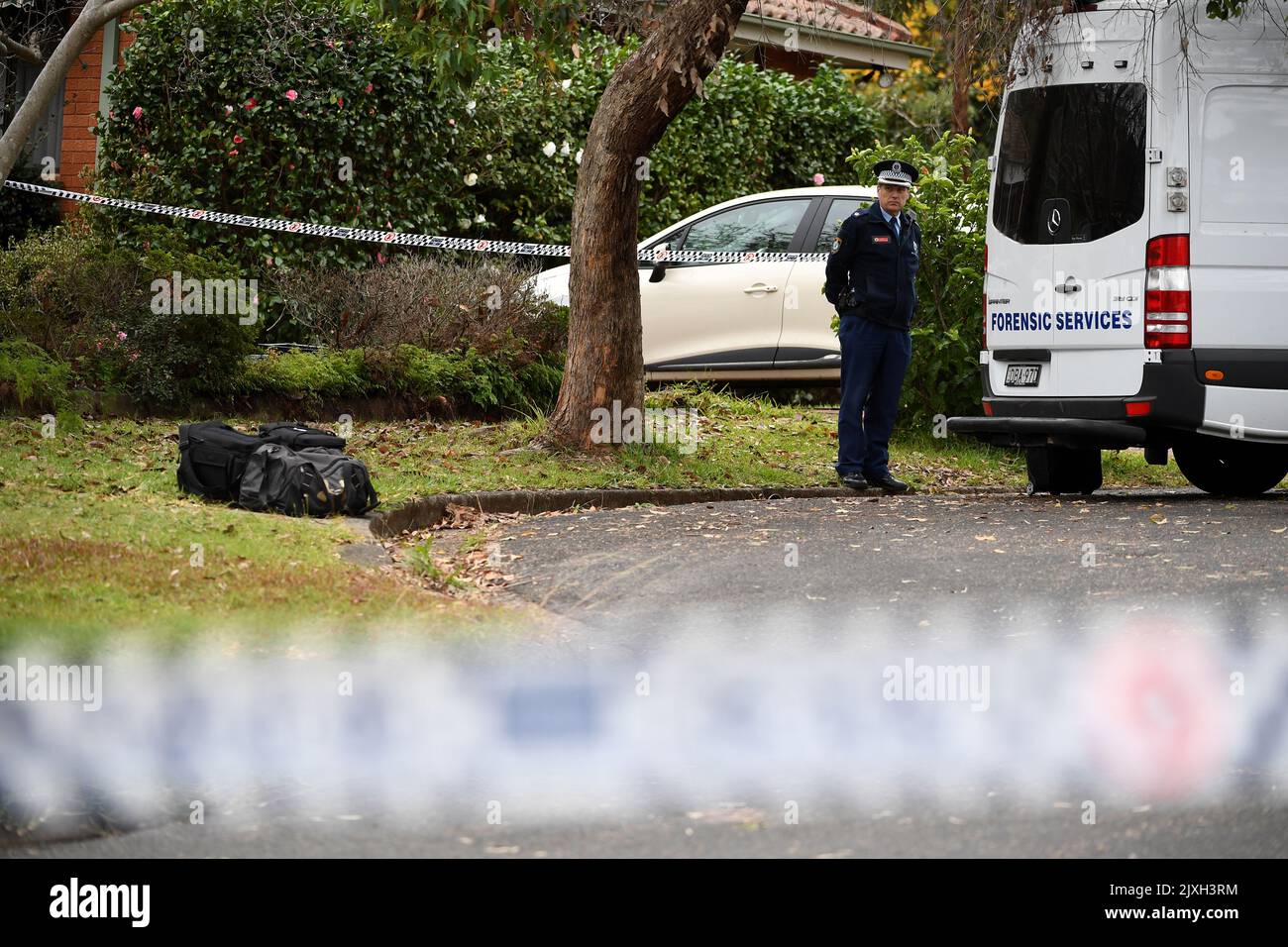 NSW police are seen at a crime scene in Carlingford, Sydney, Friday, June 8, 2018. A 36yearold